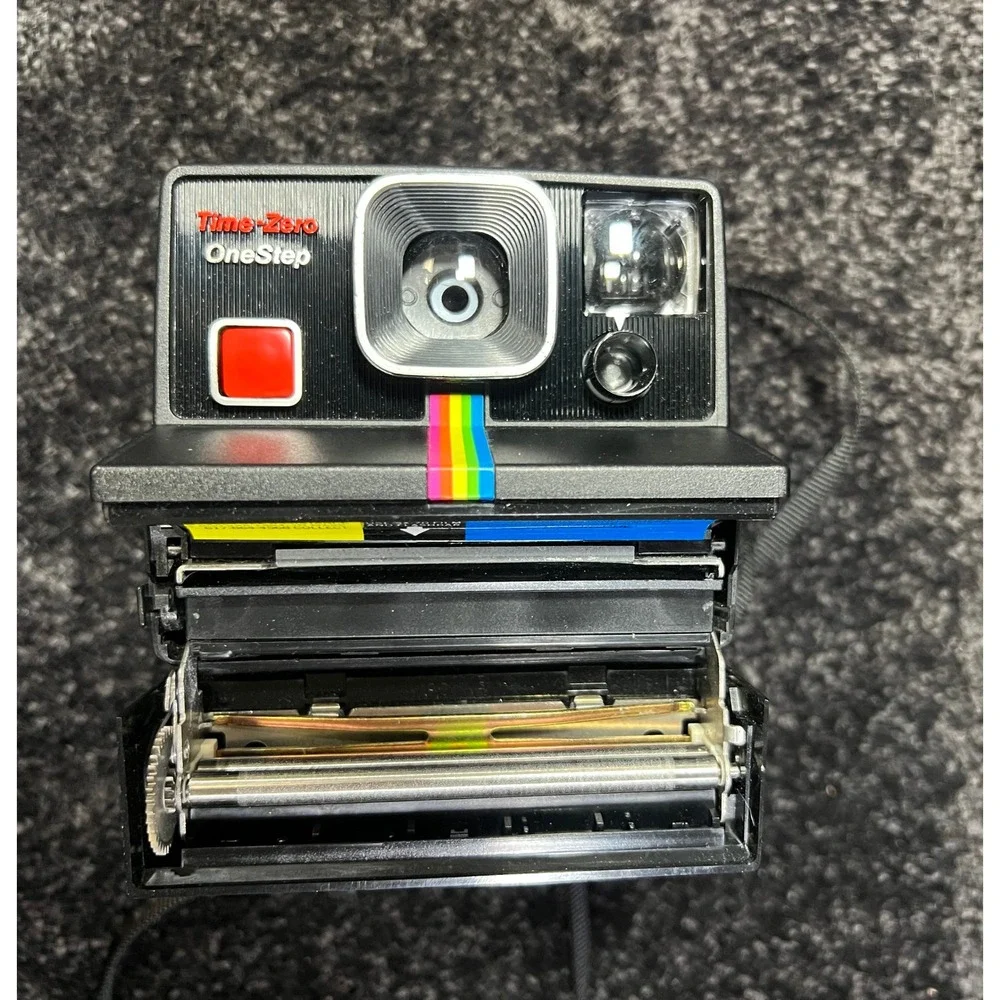 Polaroid Time-Zero OneStep Instant Film Camera Rainbow Stripe Vintage Untested
